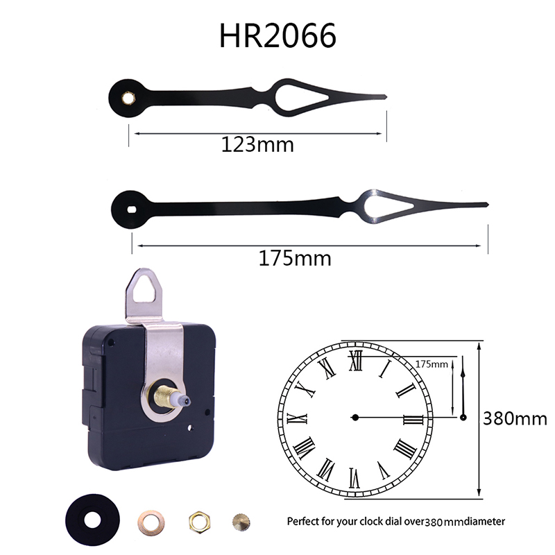 Dongguan HR1688-17mm movimento do relógio do eixo I e ponteiros Negros do relógio 2066