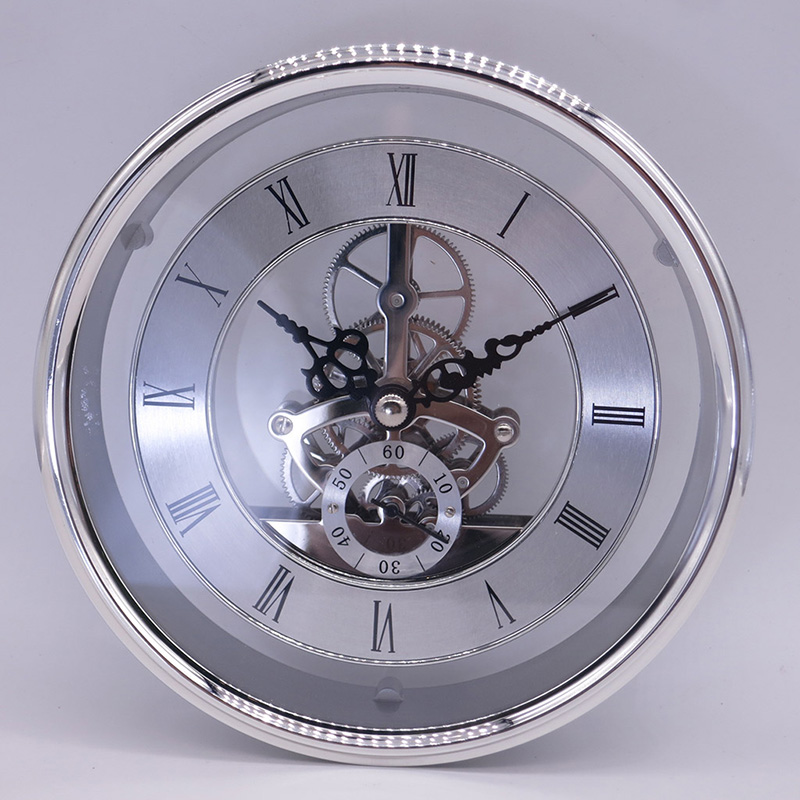relógio de esqueleto de prata 149MM de diâmetro inserir peça de relógio